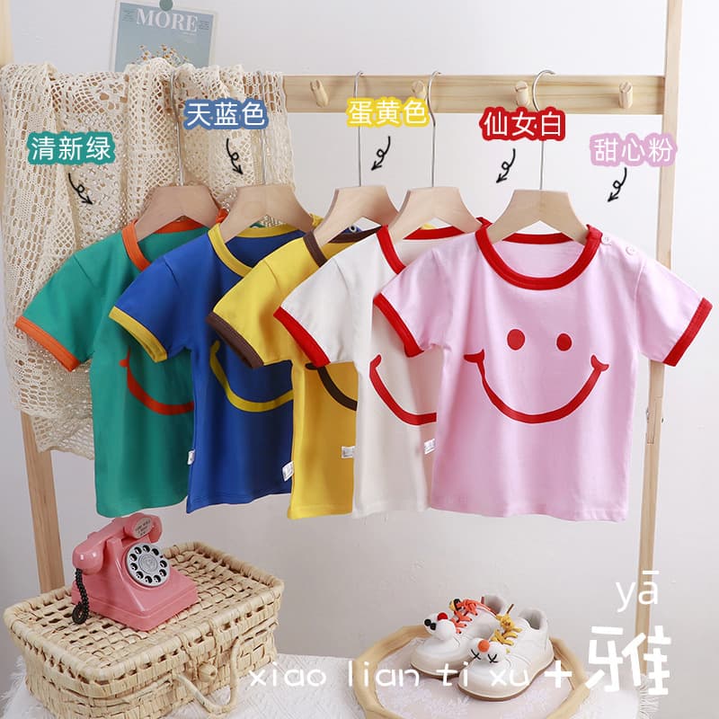 Children's short-sleeved pure cotton summer new baby boy T-shirt girls short-sleeved Korean style single top children's clothing processing and customization