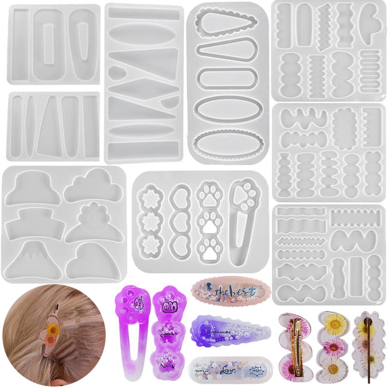 Factory Direct Multi-Spec Hair Clip Silicone Mold, DIY Irregular Hairpin Patch Pendant Wholesale