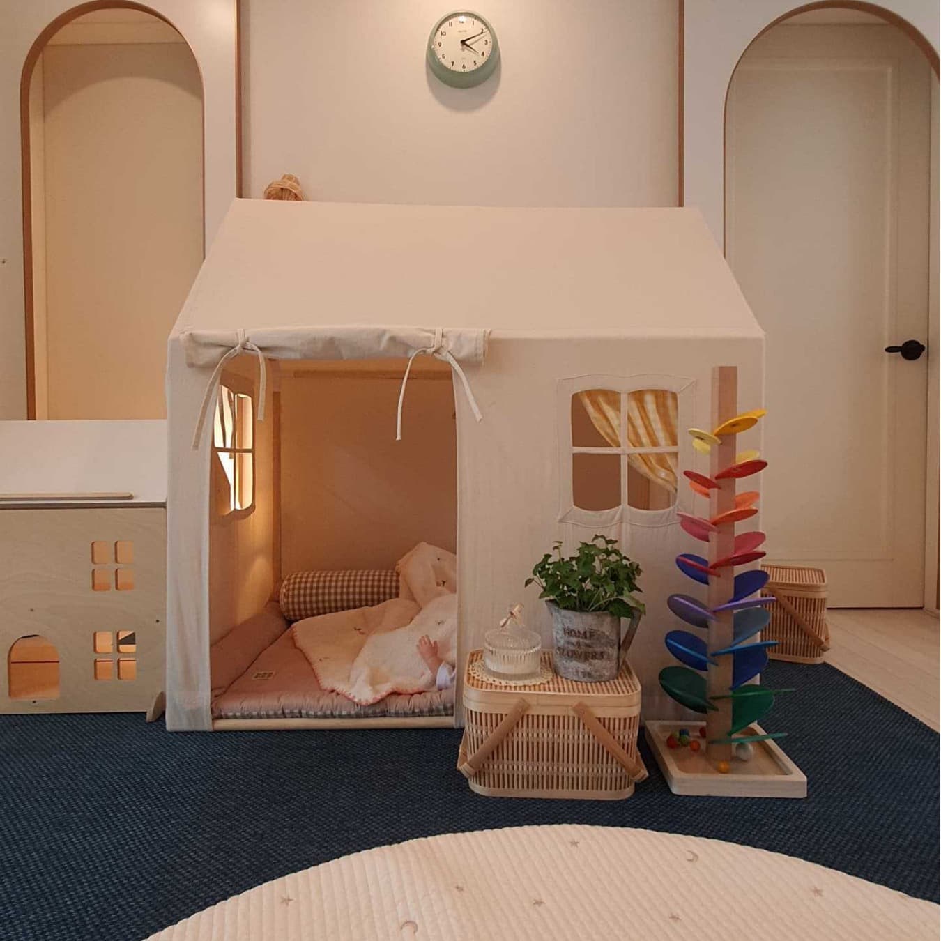 INS Kids Detachable Window Curtain Mont Blanc 3-Piece Tent Baby Indoor Playhouse Game Tent