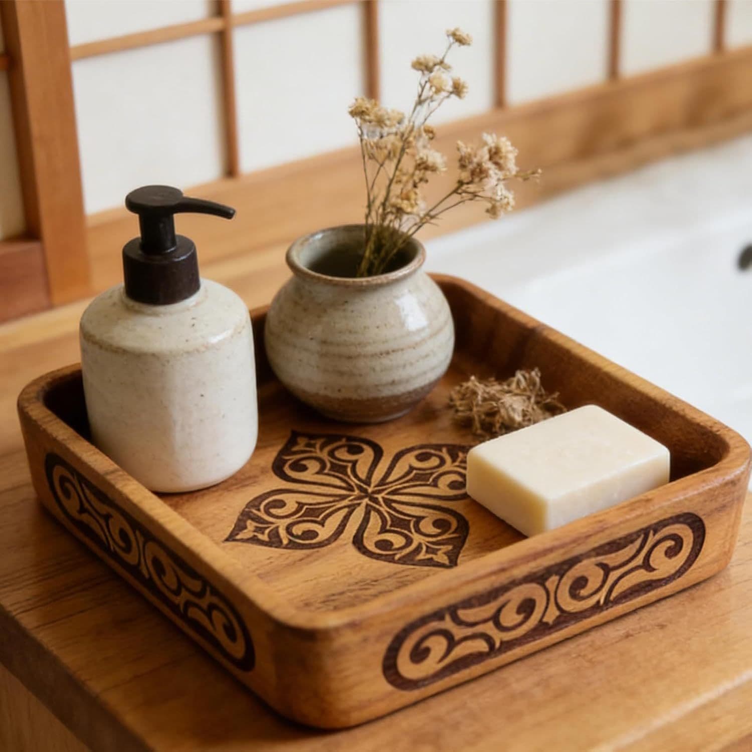 Walnut Wood Tray Ethnic Style Gift Home Chinese Snack Dried Fruit Creative Fruit Plate Kitchen Table Organizer