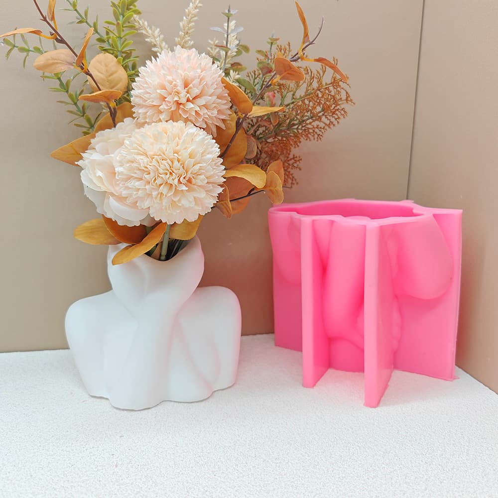 Cross-border Human Body Vase Silicone Mold, Jesmonite, Plaster, Concrete, Dried Flower Vase Mold