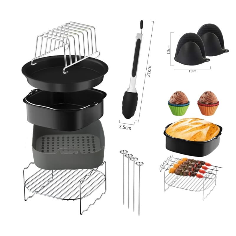 Stainless Steel BBQ Skewers Air Fryer Accessories Multi-layer Steaming Rack Toast Rack Baking Pan Ninja AF