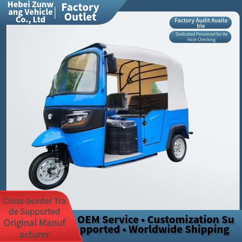 Custom Export Tuk-Tuk Cross-Ride Fuel Three-Wheeled Motorcycle Passenger Tricycle Source Factory