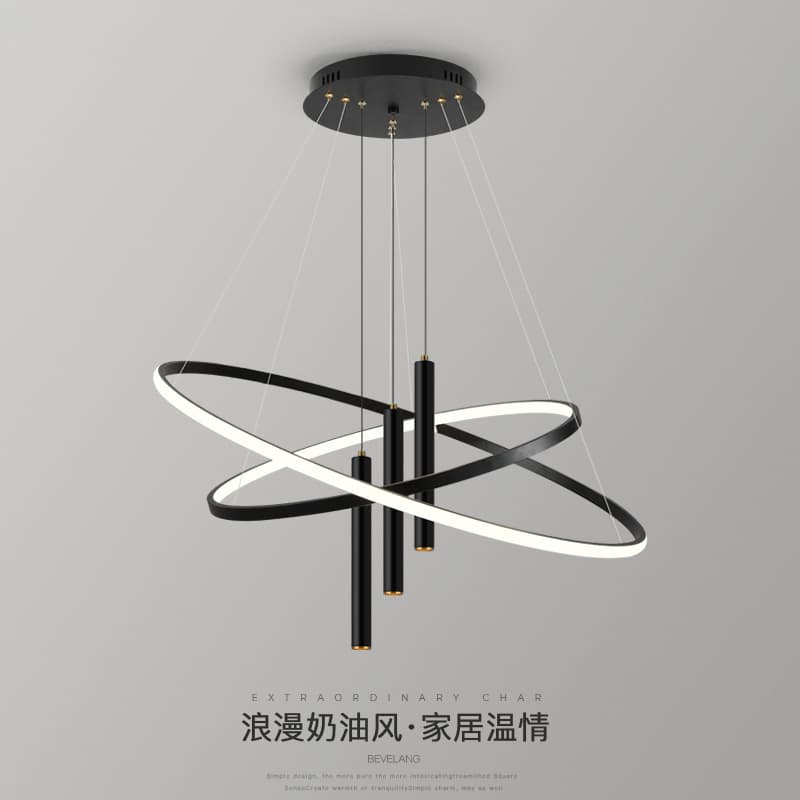 Nordic Luxury Creative Pendant Light with Spotlights, Ring Design, Art Designer Style for Living Room and Bedroom