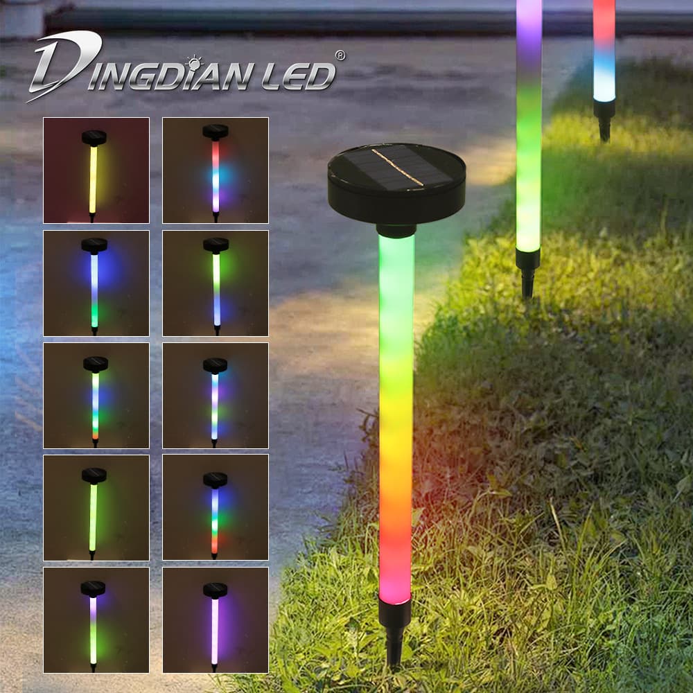 Solar Ground Insert Garden Decoration Light RGB Outdoor Garden Pathway Night Light LED Colorful Lawn Spike Light