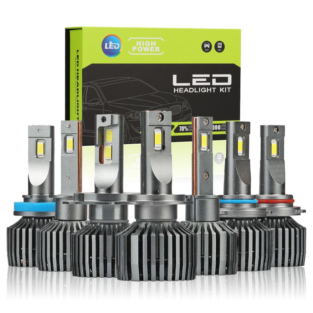 Factory direct sales cross-border car lights V60 double copper tube car led headlights H7 H4 headlights headlight bulbs