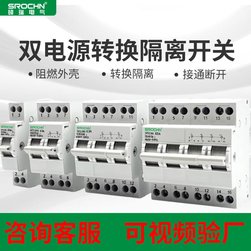 Automatic Transfer Switch ATSE Rail-Mounted Dual Power Manual Transfer Breaker 2P 40A 4P 63A Isolating Switch