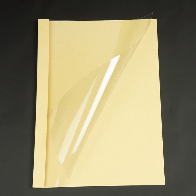 Colored beige hot melt sleeve, 1-50mm A4 size, perfect binding, transparent cover, hot melt seal for contracts and tenders.