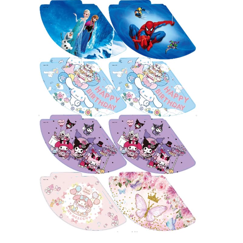 Cartoon Party Hats Kidsren's Birthday Hats Spider-Man Frozen Stitch Theme Party Adult Paper Hats