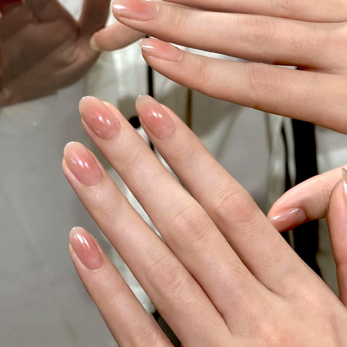 Grapefruit Blush Short Oval Finished Press-On Nails 30pcs Blush Nail Art Short Press-On Nails Wholesale