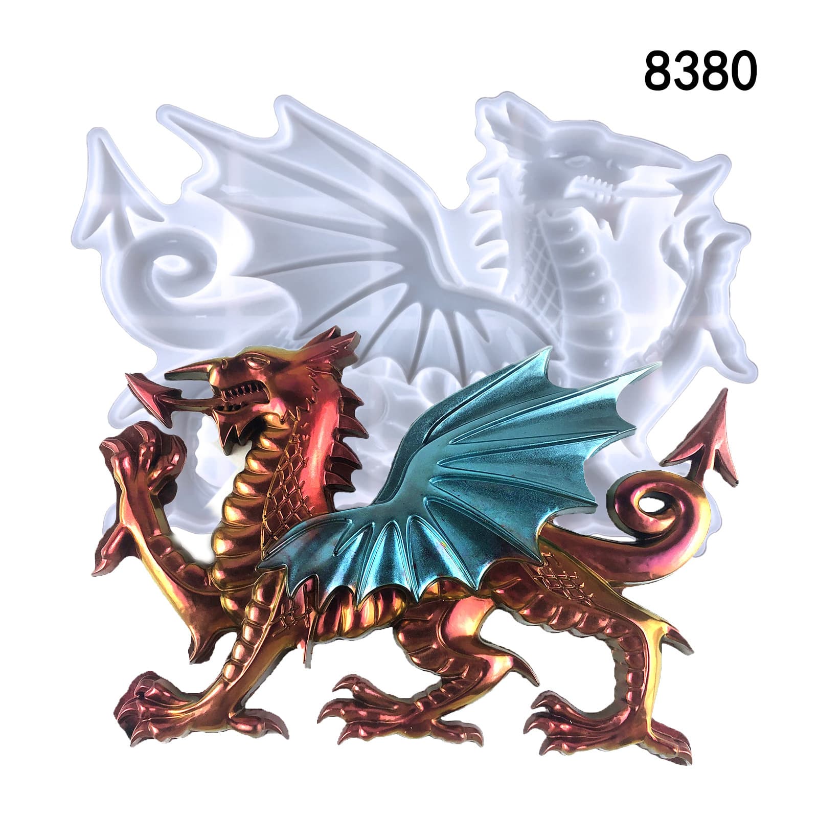 Free-standing dragon ornaments glue mold DIY flying dragon wall decoration semi-three-dimensional free-standing dragon wall hanging silicone mold