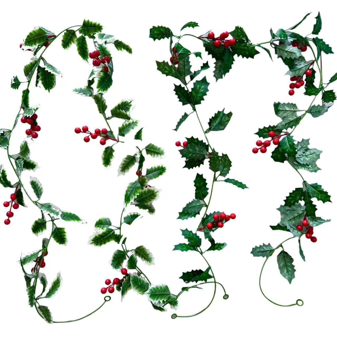 Cross-border Supply Artificial Christmas Vine European and American Wall Hanging Home Decor Red Berry Soft Vine Atmosphere Arrangement High Simulation
