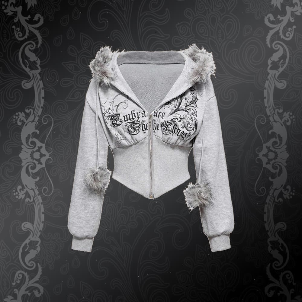2025 American Retro Faux Fur Collar Patchwork Cardigan Sweatshirt Cross-Border Casual Zip-Up Waist-Cinching Slimming Short Top