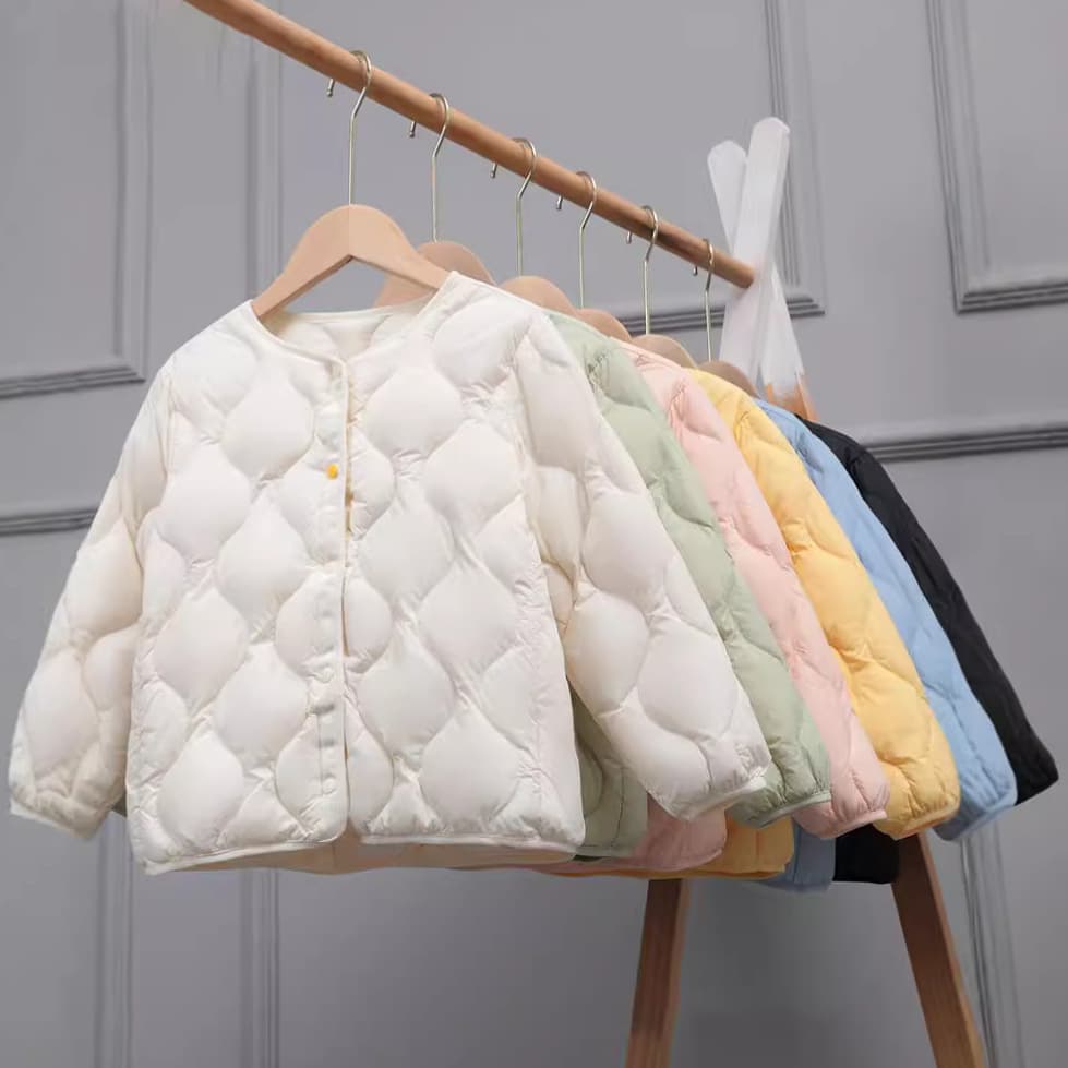 Children's Down Inner Layer 2025 Winter New Style, Medium to Large Kids' Lightweight Down Jacket, Boys and Girls' Gourd Pattern School Uniform Inner Wear