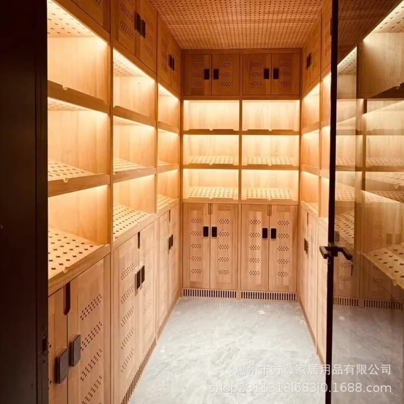 Source factory, light luxury home and commercial constant temperature and humidity cigar room, villa cigar room, cigar display cabinet customization