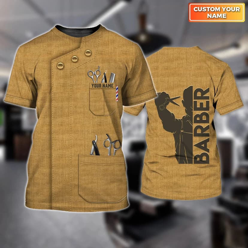 New Summer Barber Clothing Barber Shop 3D Printing Neutral Style T-Shirt Street Casual Sports Breathable T-Shirt