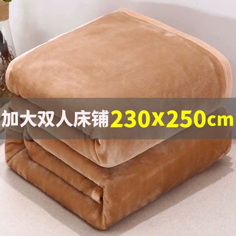 Flannel fleece blanket double bed sheet solid color thickened coral fleece sofa pad, single towel blanket air conditioning cover