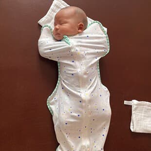 Aodan Baby Anti-Startle Sleep Sack, Spring/Autumn Bamboo Fiber, Summer Thin Newborn Swaddle