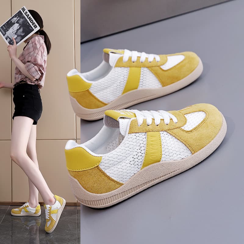 Mesh Breathable German Training Shoes Women 2026 Summer Flat Shoes Women Retro Versatile Soft Sole Casual Women's Board Shoes NK-102