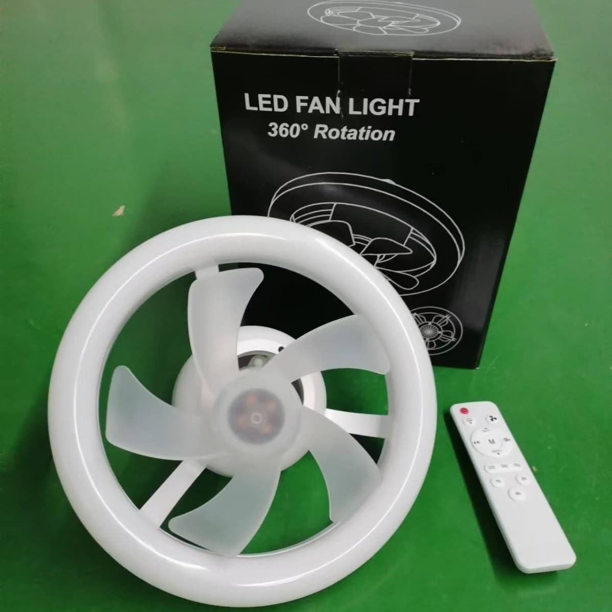360° Oscillating Mini Fan Light for Bedroom, Study, Kids Room, Bathroom, E27 Base, 48W