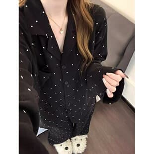 2026 Spring/Summer New Korean Style Cloud Cotton Pajamas for Women Long Sleeve Lazy Star Homewear Set