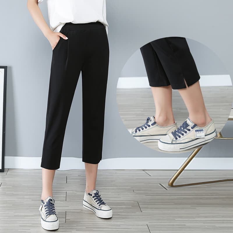 Plus-Size Women's Clothing 115kg Summer Plus-Size Women's Clothing 150kg Cropped Pants Oversized Pants 240 Extra-Large Size K6076