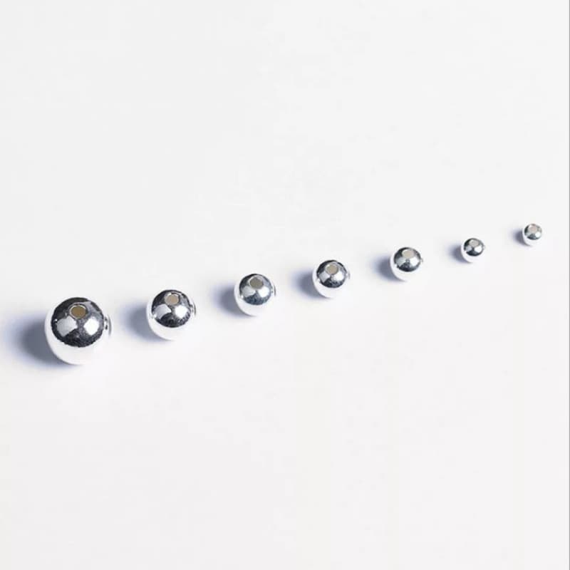 Light Version Smooth Bead 4mm, Factory Pure Silver Wholesale S990 Pure Silver Lucky Beads, DIY Loose Beads Direct from Manufacturer
