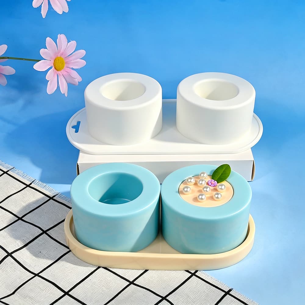Hollow Cylinder Filled Silicone Mold, Concave-Convex Pudding Mousse Cup Cake Mold, Candle Plaster Potted Plant Ornament Mold