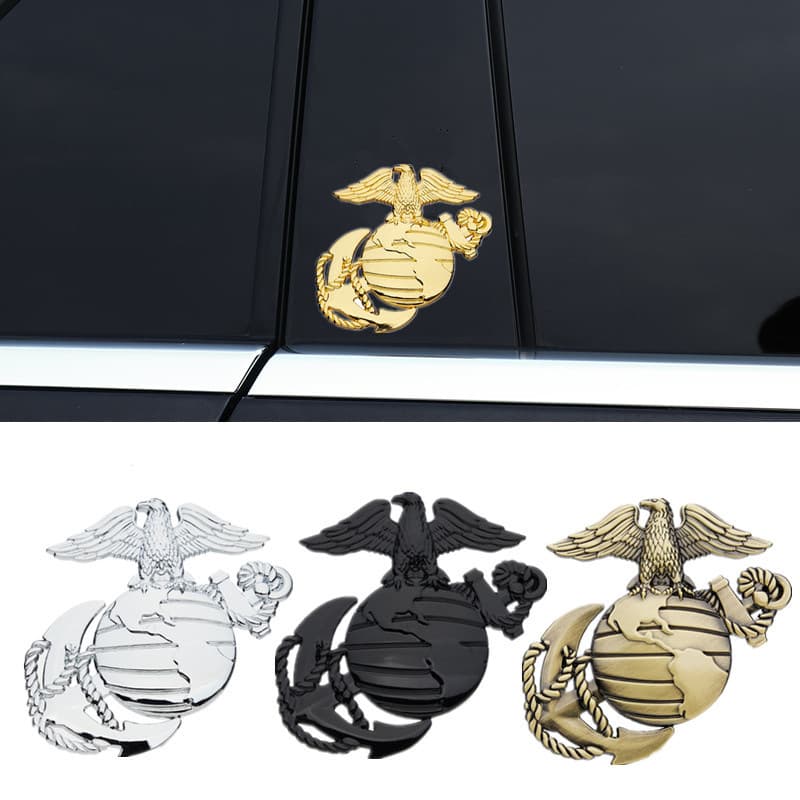 Car Modification Marine Corps 3D Metal Eagle Emblem Personalized Side Decal Rear Trunk Badge