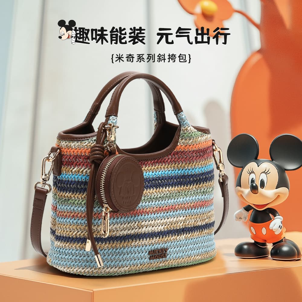 Disney Mickey Series Color-Block Crossbody Bag for Women, Large Capacity Playful Handbag 329