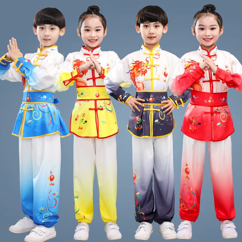 Children's Martial Arts Performance Costume, Kindergarten Training, Sports Day Competition Outfit, Spring and Summer Long/Short Sleeve for Boys and Girls