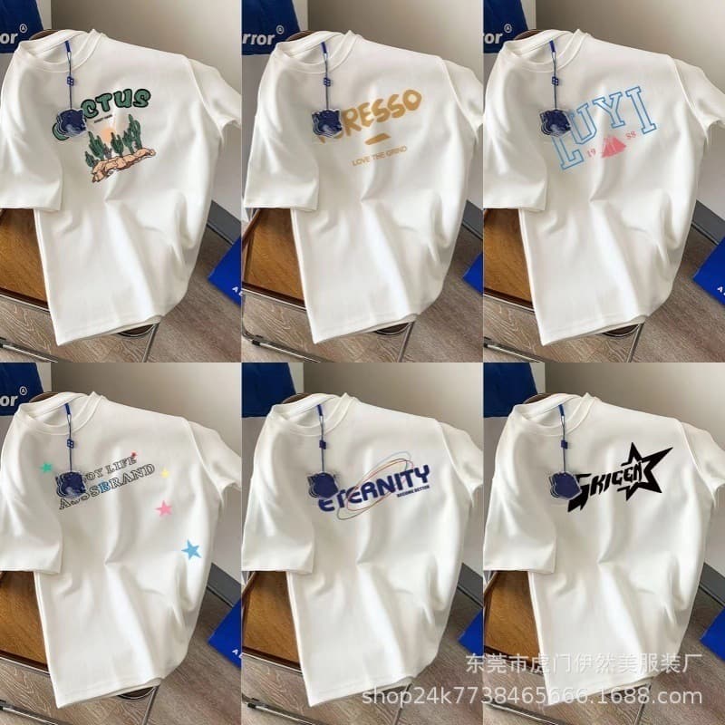 2025 New Pure Cotton Short Sleeve T-Shirt Women's Clothing Women's Top Half Sleeve T-Shirt Loose T-Shirt Women's Short Sleeve Wholesale