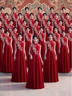Choir Performance Dress Long Gown New Adult Red Song Contest Recitation Conductor Attire Evening Gown