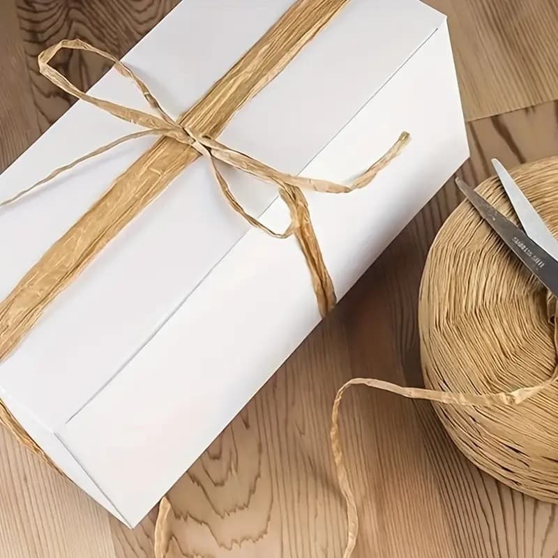 Solid Color Raffia Paper Rope for DIY Hand Weaving, Christmas Gift Wrapping, Straw Hat, Bouquet Decoration Paper Rope