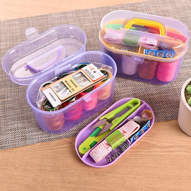 Household Sewing Kit 10-Piece Set Practical Home Mending Box All-in-One Portable Organizer