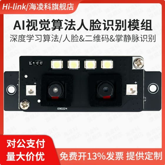 Hailingke Facial Recognition Module AI-10 - Binocular AI Vision Algorithm Camera with Liveness Detection for Smart Locks