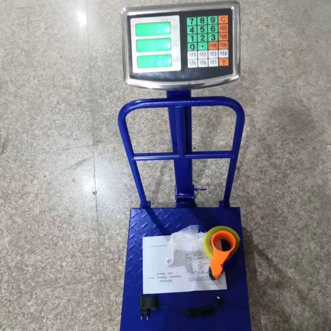 English Version 150kg/300kg/500kg Electronic Platform Scale with Guardrails, Electronic Pricing Platform Scale