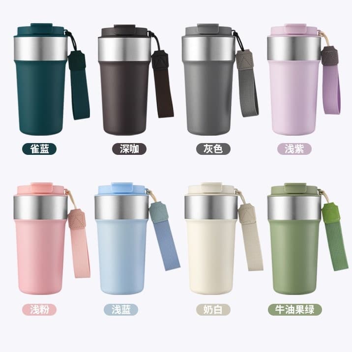 New Coffee Cup 304 Stainless Steel Insulated Mug, Stylish Dual-Drink Handle Design, Gift Cup, Car Portable Water Bottle