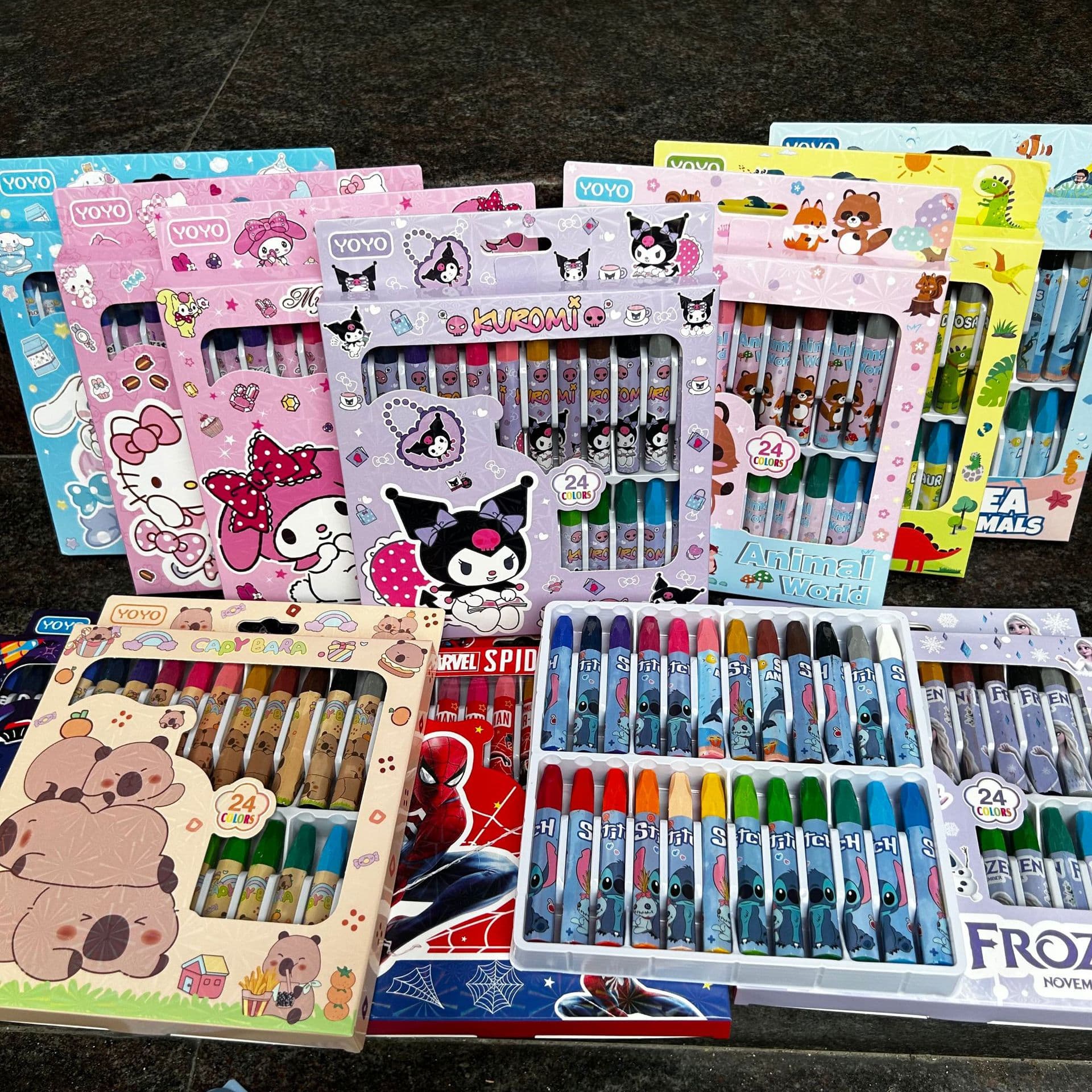 Foreign trade Stitch 12-color crayon student cute Lilo Baby Stitch diy oil pastel art painting pen
