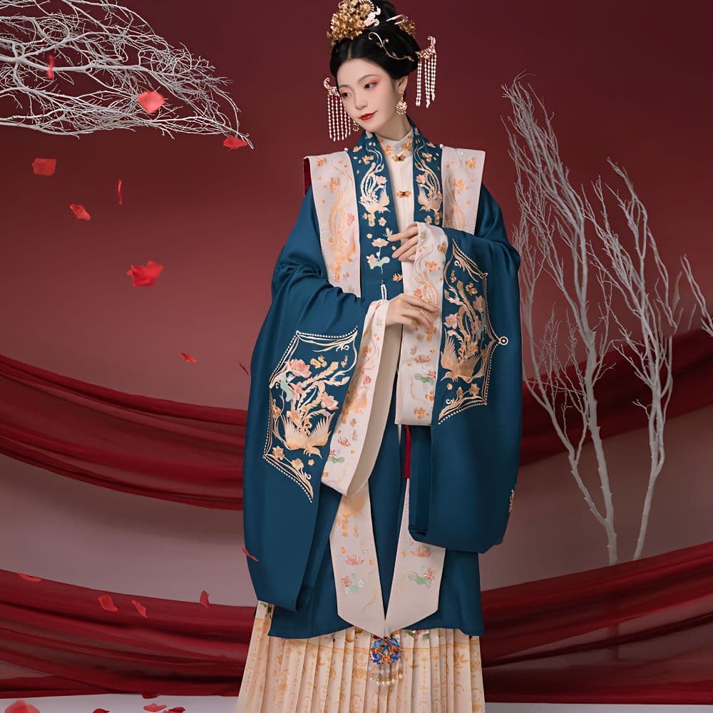 New Style Fengtai Qu Feng Qiu Huang Wedding Ming Dynasty Style High-Collar Hanfu with Stand-Up Collar Shirt, Front-Opening Waist-Length Xiapei, Heavy Embroidery Single Option