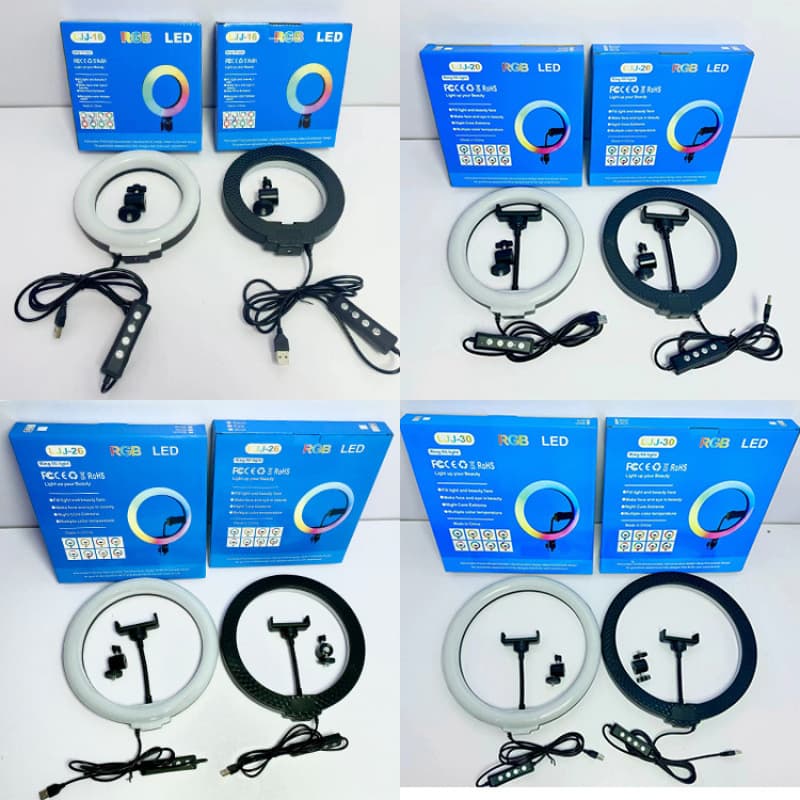 Diamond style RGB live broadcast light 6-22 inch fill light photography anchor beauty photo indoor ring light mobile phone selfie