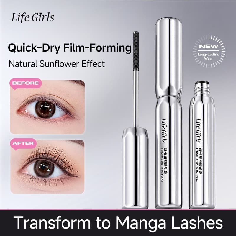 Life Girls Long and Dense Mascara, Natural and Defined Lashes, Eyelash Primer, Cross-Border Makeup