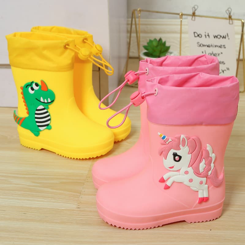 Wholesale Children's Rain Boots, Cute Cartoon Waterproof Rain Boots for Boys and Girls, Anti-slip Water Shoes for Babies and Students