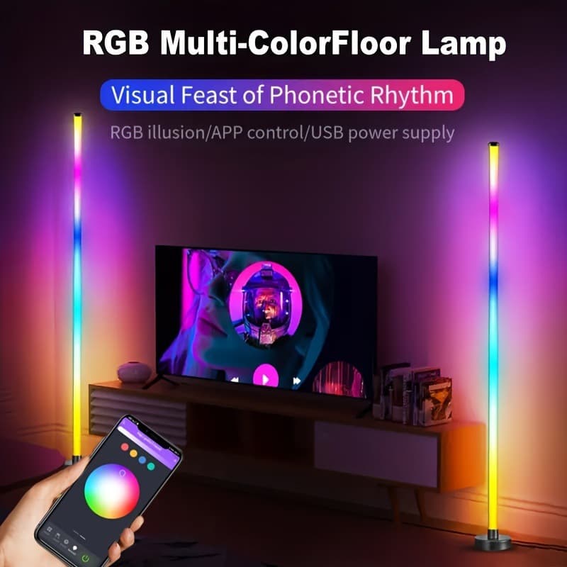 2026 New Cross-Border Drop Shipping 16 Million Color RGB Floor Lamp: Adjustable Cross-Border Drop Shipping