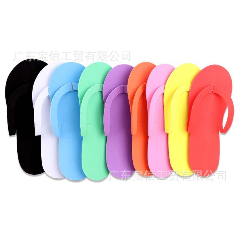 Disposable Nail Salon Slippers Foam EVA Hotel Slippers Stitching Style Factory Wholesale Multiple Colors Available