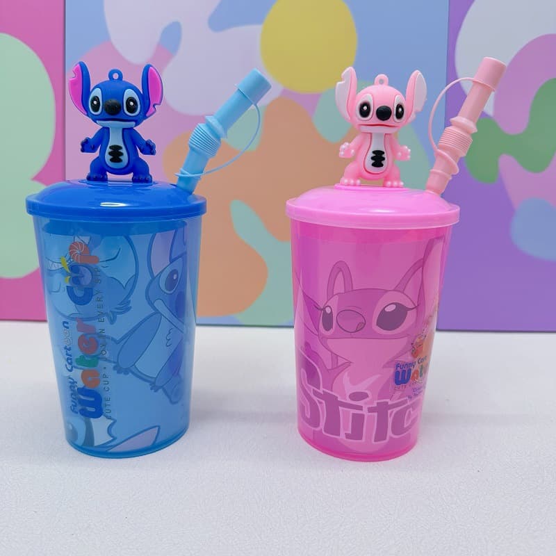Factory Direct Stitch Straw Cup Kuromi Capybara KT Character Baby Cup Cold Drink Cup