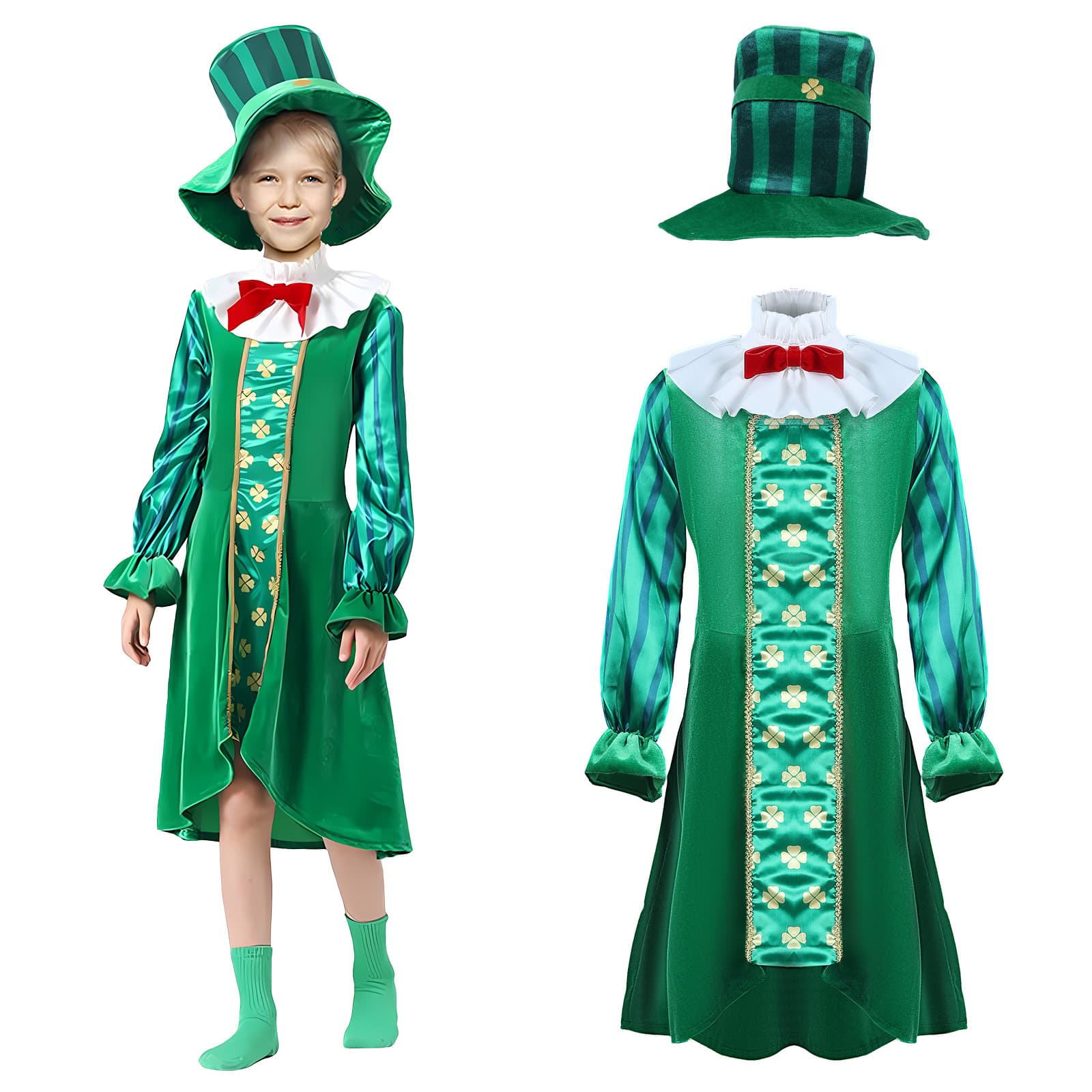 Children's St. Patrick's Day Ethnic Style Irish Boy Girl Stage Performance Role-Play Costume