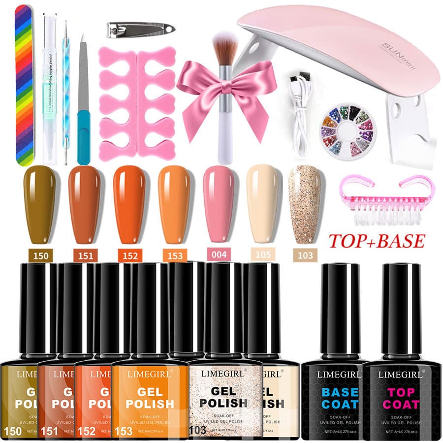Cross-border Nail Art Tool Set Nail Polish Gel Nail Lamp Nail Art Ornaments Rhinestone Stickers Glitter Tools Full Set