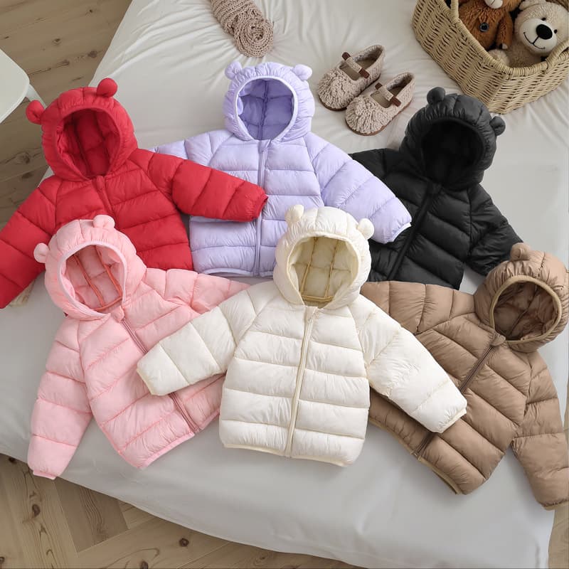 Children's Lightweight Down Cotton Coat Short Cotton Jacket for Boys and Girls Hooded Cotton Padded Coat for Toddlers and Infants Stylish Outerwear