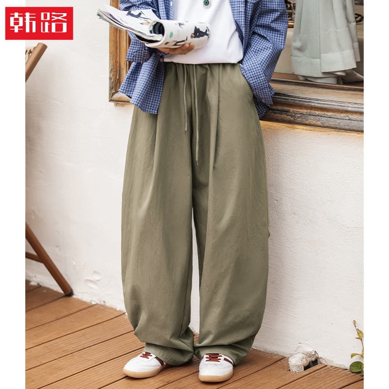 Draped Loose Casual Pants Men's 2025 Spring New Japanese Style Retro Pleated Design Micro Leg Drawstring Long Pants